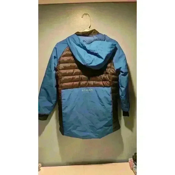 Spyder Boys' Dylan Ski Jacket Old Glory Blue Green Insulated Size 12 - Picture 8 of 8